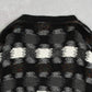 MEN'S VINTAGE 1980S PATTERNED KNITTED CARDIGAN - LARGE