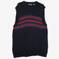 MEN'S VINTAGE 1990S CHAPS STRIPED PATTERNED KNITTED VEST JUMPER - MEDIUM