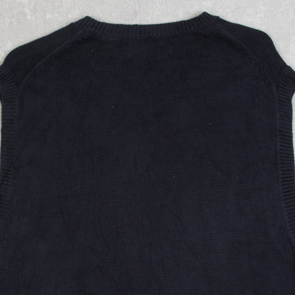MEN'S VINTAGE 1990S CHAPS STRIPED PATTERNED KNITTED VEST JUMPER - MEDIUM