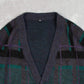 MEN'S VINTAGE 1980S PATTERNED KNITTED CARDIGAN - X-LARGE