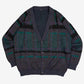 MEN'S VINTAGE 1980S PATTERNED KNITTED CARDIGAN - X-LARGE