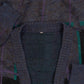 MEN'S VINTAGE 1980S PATTERNED KNITTED CARDIGAN - X-LARGE