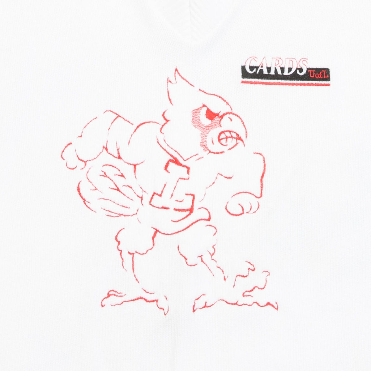 MEN'S VINTAGE 1990S LOUISVILLE CARDINALS V-NECK KNITTED JUMPER - LARGE