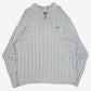 MEN'S VINTAGE CHAPS RIBBED STRUCTURED QUARTER ZIP KNITTED JUMPER - LARGE