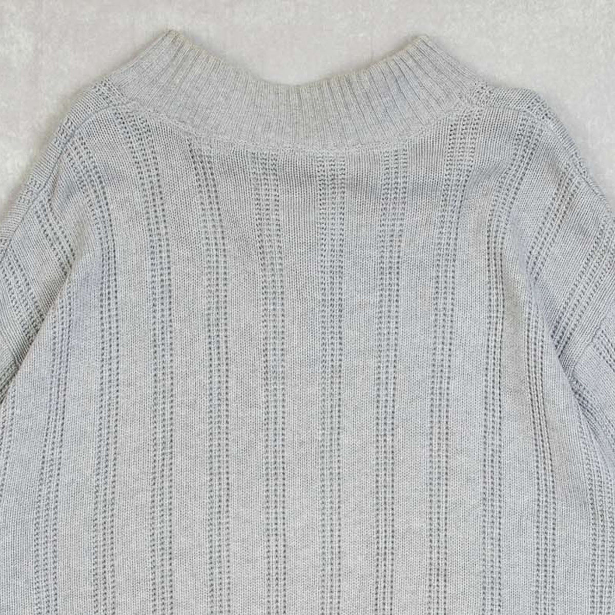 MEN'S VINTAGE CHAPS RIBBED STRUCTURED QUARTER ZIP KNITTED JUMPER - LARGE