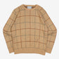 WOMEN'S VINTAGE 1990S GRID PATTERNED KNITTED JUMPER - MEDIUM
