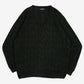MEN'S VINTAGE 1990S STRUCTURED STRIPED V-NECK KNITTED JUMPER - LARGE