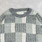 MEN'S VINTAGE 1990S CHECKERBOARD PATTERNED KNITTED JUMPER - X-LARGE