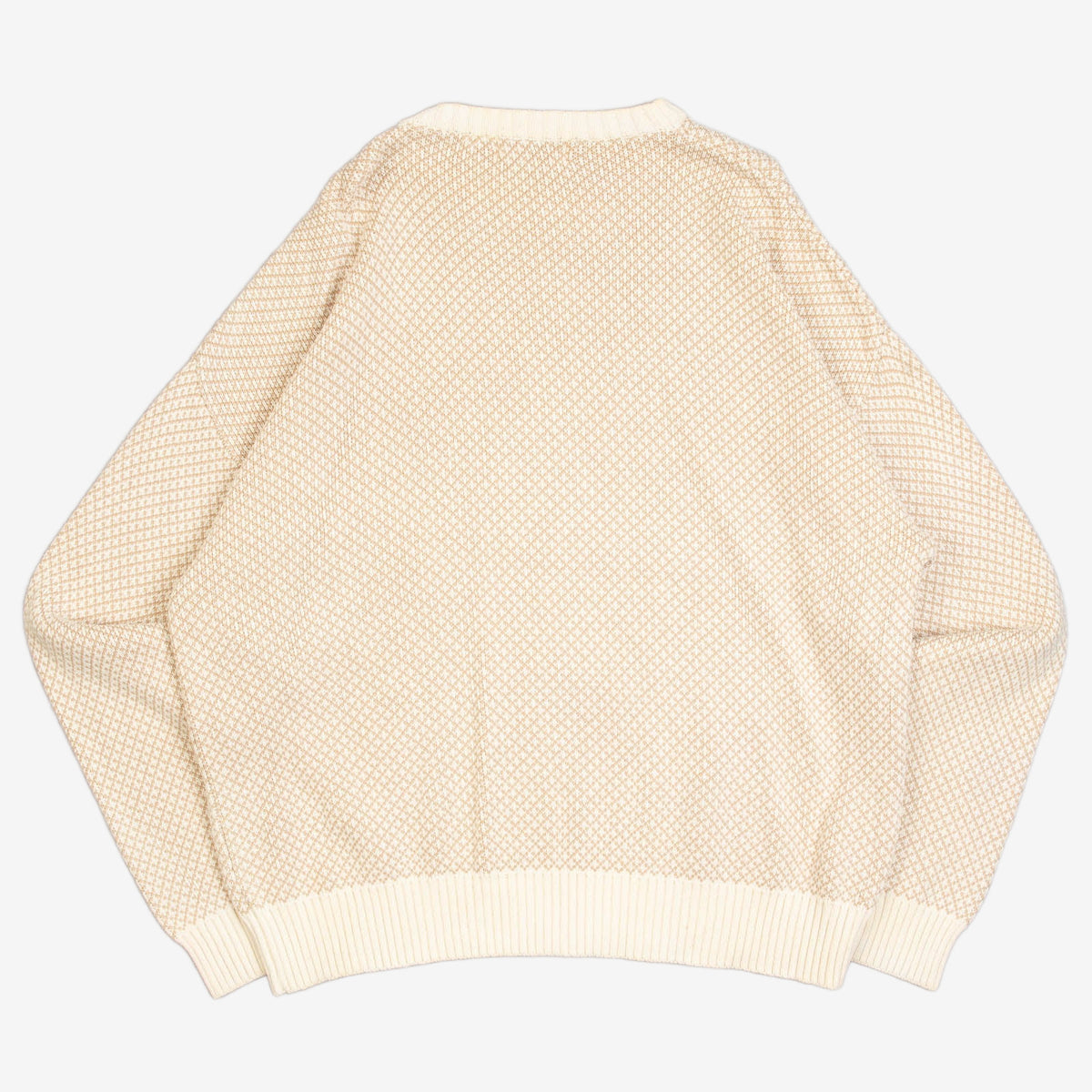 MEN'S VINTAGE 1990S EDDIE BAUER PATTERNED KNITTED JUMPER - X-LARGE