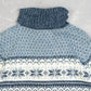 MEN'S VINTAGE 1990S FULL ZIP PATTERNED KNITTED JUMPER - SMALL
