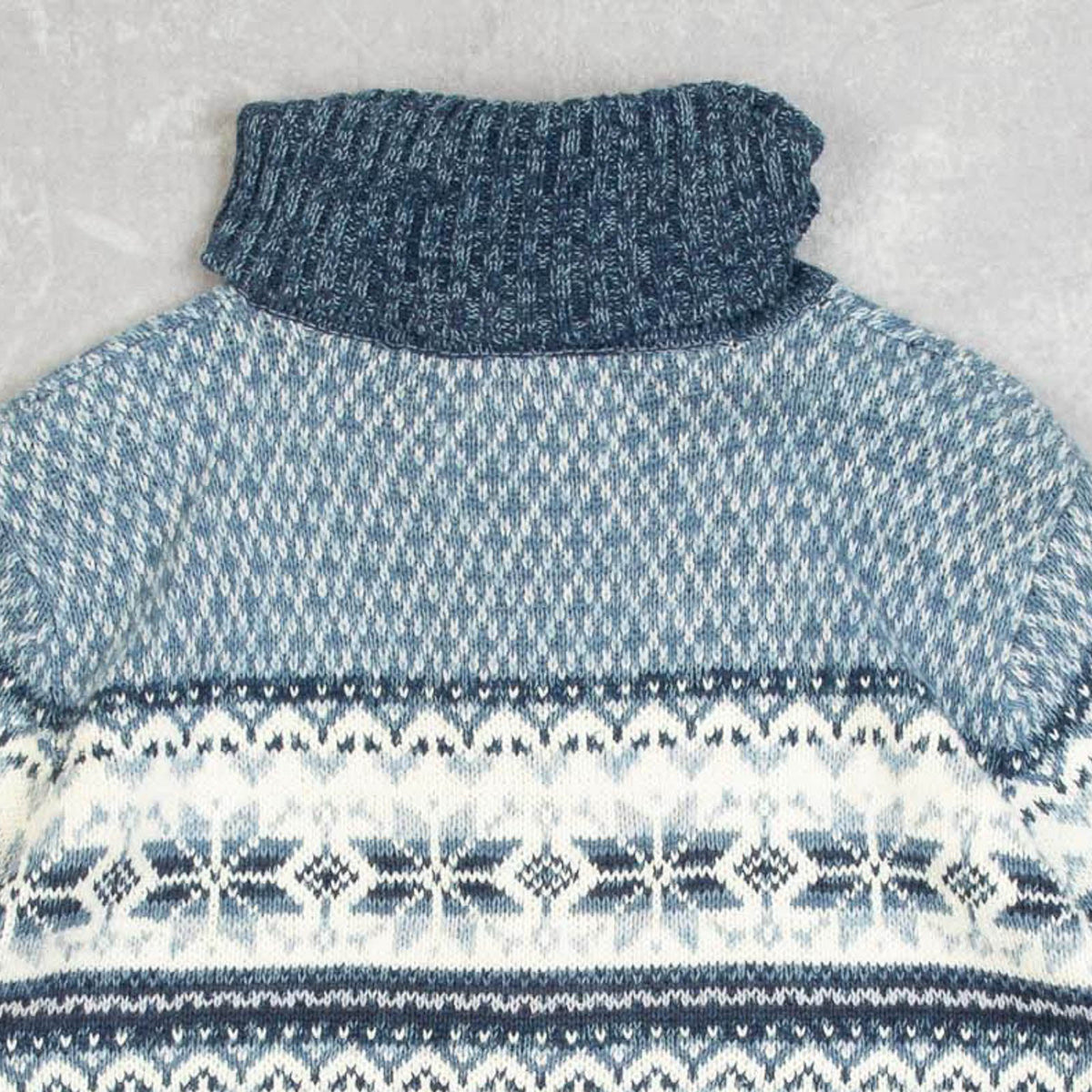 MEN'S VINTAGE 1990S FULL ZIP PATTERNED KNITTED JUMPER - SMALL