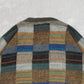 MEN'S VINTAGE 1980S PATCHWORK PATTERNED KNITTED CARDIGAN - X-LARGE