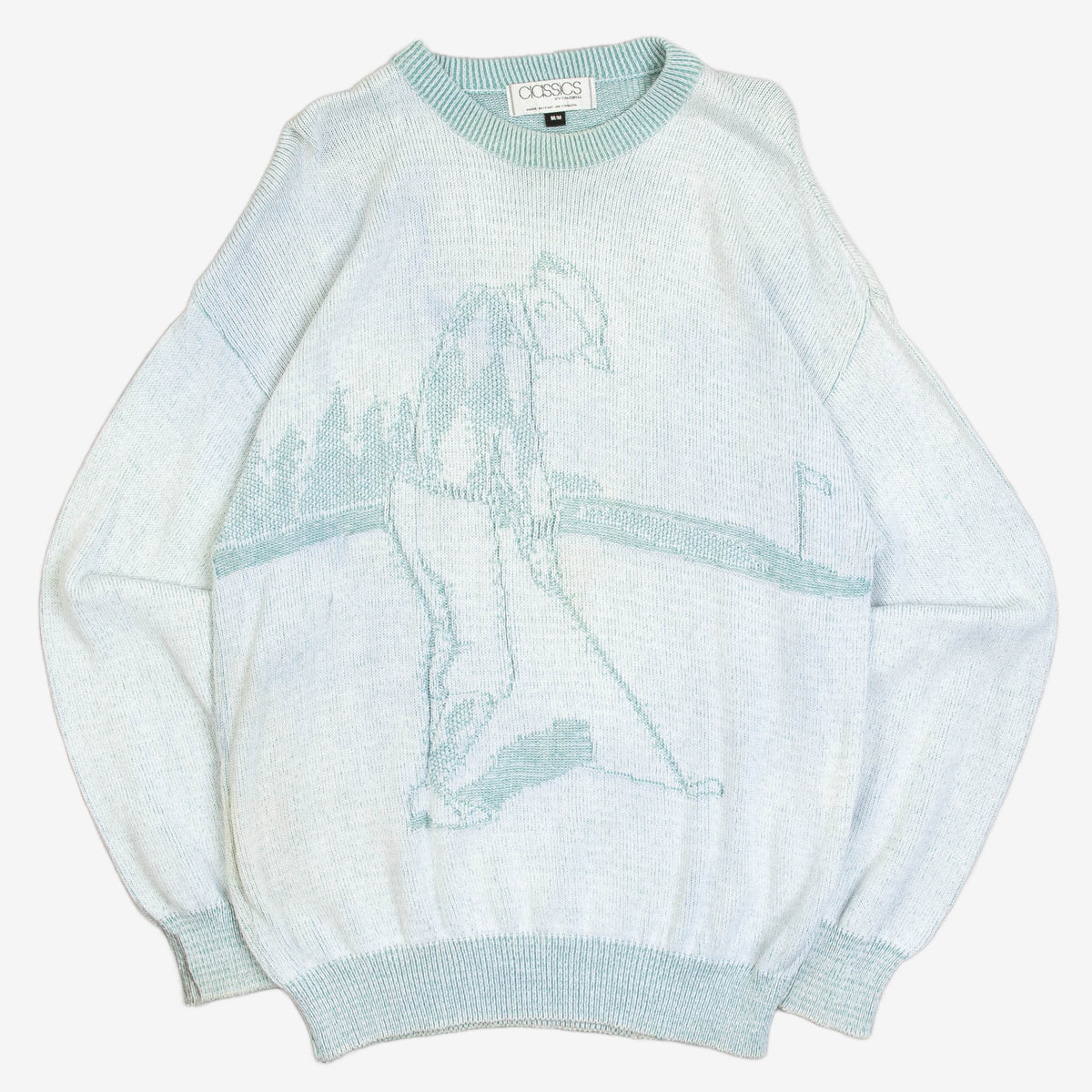 MEN'S VINTAGE 1980S STRUCTURED GOLF KNITTED JUMPER - MEDIUM