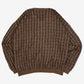 MEN'S VINTAGE 1990S PATTERNED V-NECK KNITTED JUMPER - XX-LARGE