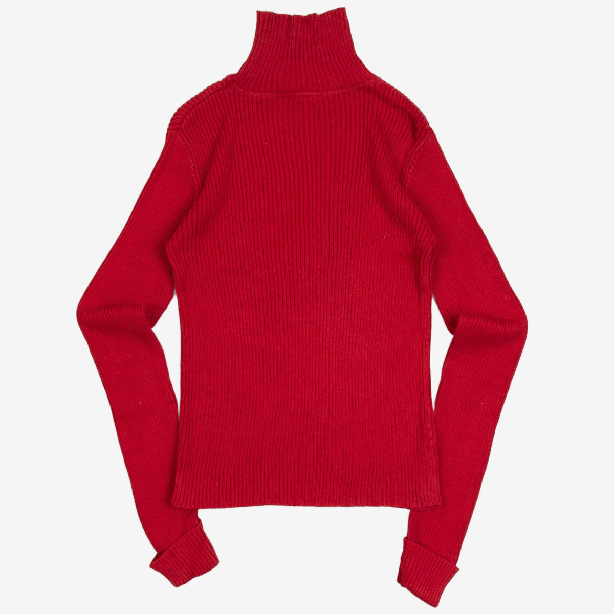 WOMEN'S VINTAGE 1990S RALPH LAUREN RIBBED TURTLE NECK KNITTED JUMPER - MEDIUM