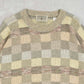 MEN'S VINTAGE 1990S CHECKERBOARD PATTERNED KNITTED JUMPER - X-LARGE