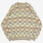 MEN'S VINTAGE 1990S CHECKERBOARD PATTERNED KNITTED JUMPER - X-LARGE