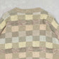 MEN'S VINTAGE 1990S CHECKERBOARD PATTERNED KNITTED JUMPER - X-LARGE