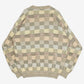 MEN'S VINTAGE 1990S CHECKERBOARD PATTERNED KNITTED JUMPER - X-LARGE