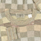 MEN'S VINTAGE 1990S CHECKERBOARD PATTERNED KNITTED JUMPER - X-LARGE