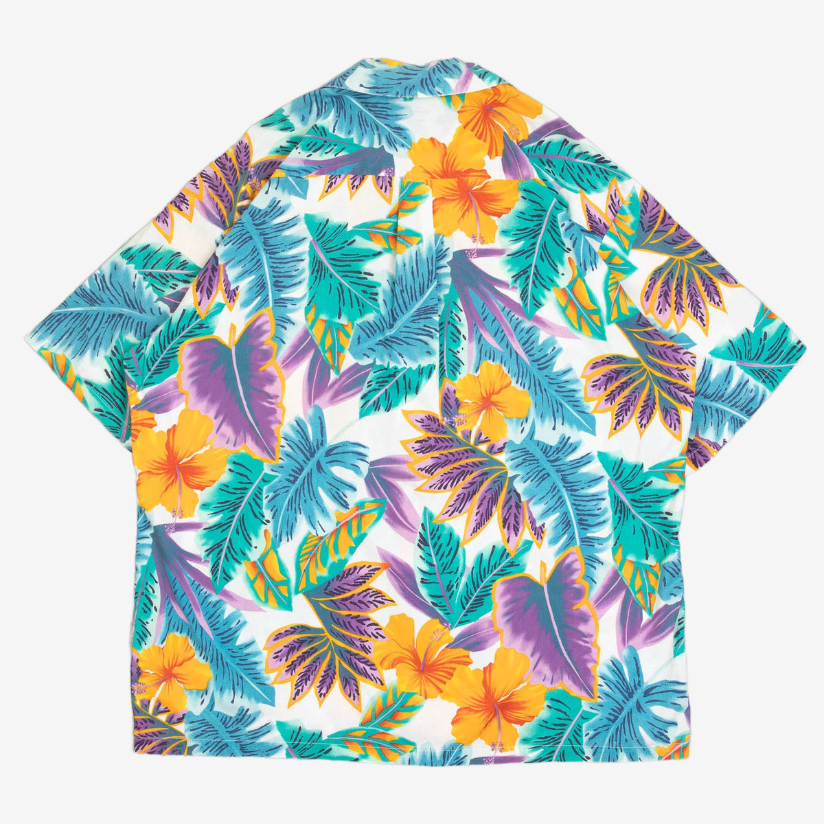 MEN'S VINTAGE 1990S HAWAIIAN SHORT SLEEVE PATTERNED SHIRT - X-LARGE