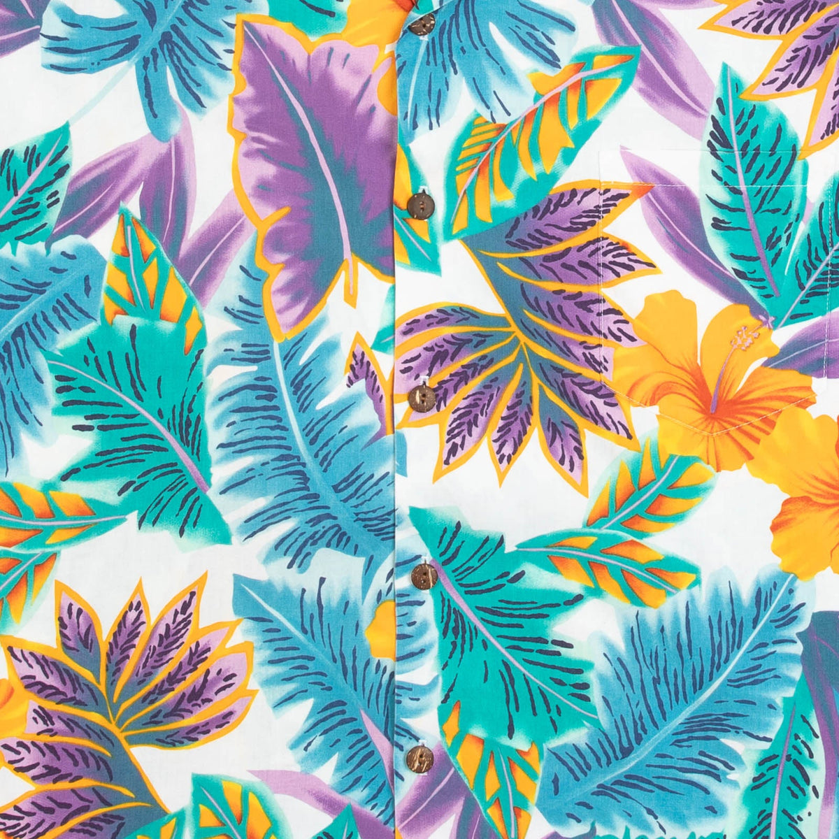 MEN'S VINTAGE 1990S HAWAIIAN SHORT SLEEVE PATTERNED SHIRT - X-LARGE