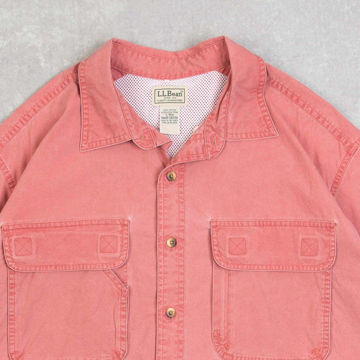 MEN'S VINTAGE 1990S L.L.BEAN WORKWEAR SHORT SLEEVE SHIRT - LARGE