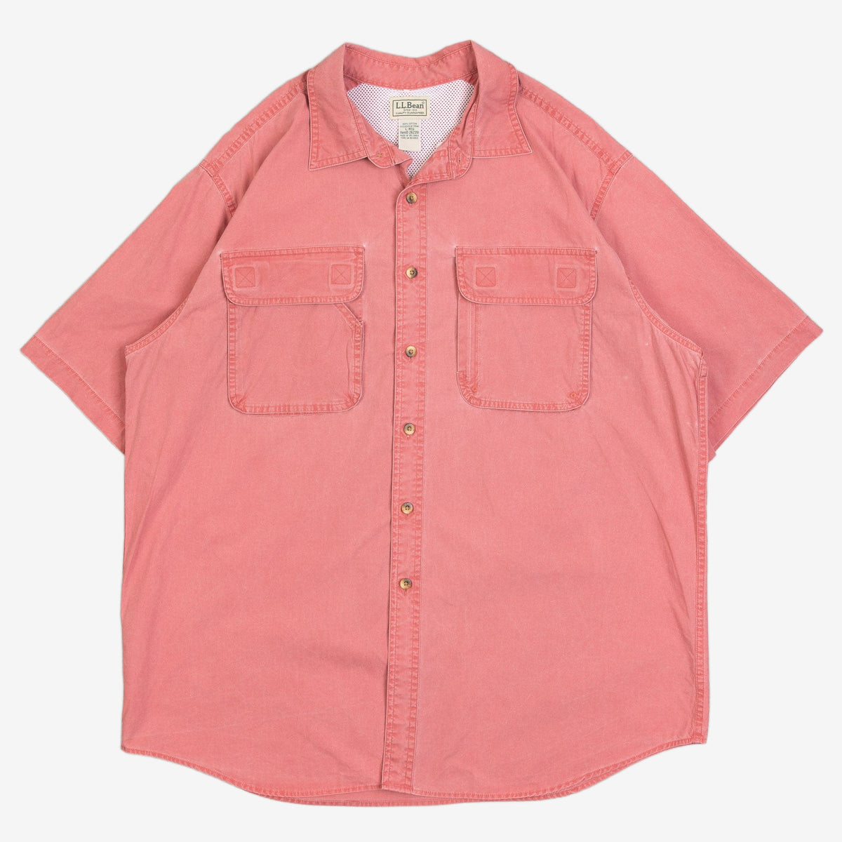 MEN'S VINTAGE 1990S L.L.BEAN WORKWEAR SHORT SLEEVE SHIRT - LARGE