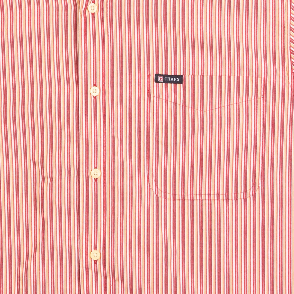 MEN'S VINTAGE 1990S CHAPS STRIPED SHORT SLEEVE SHIRT - LARGE