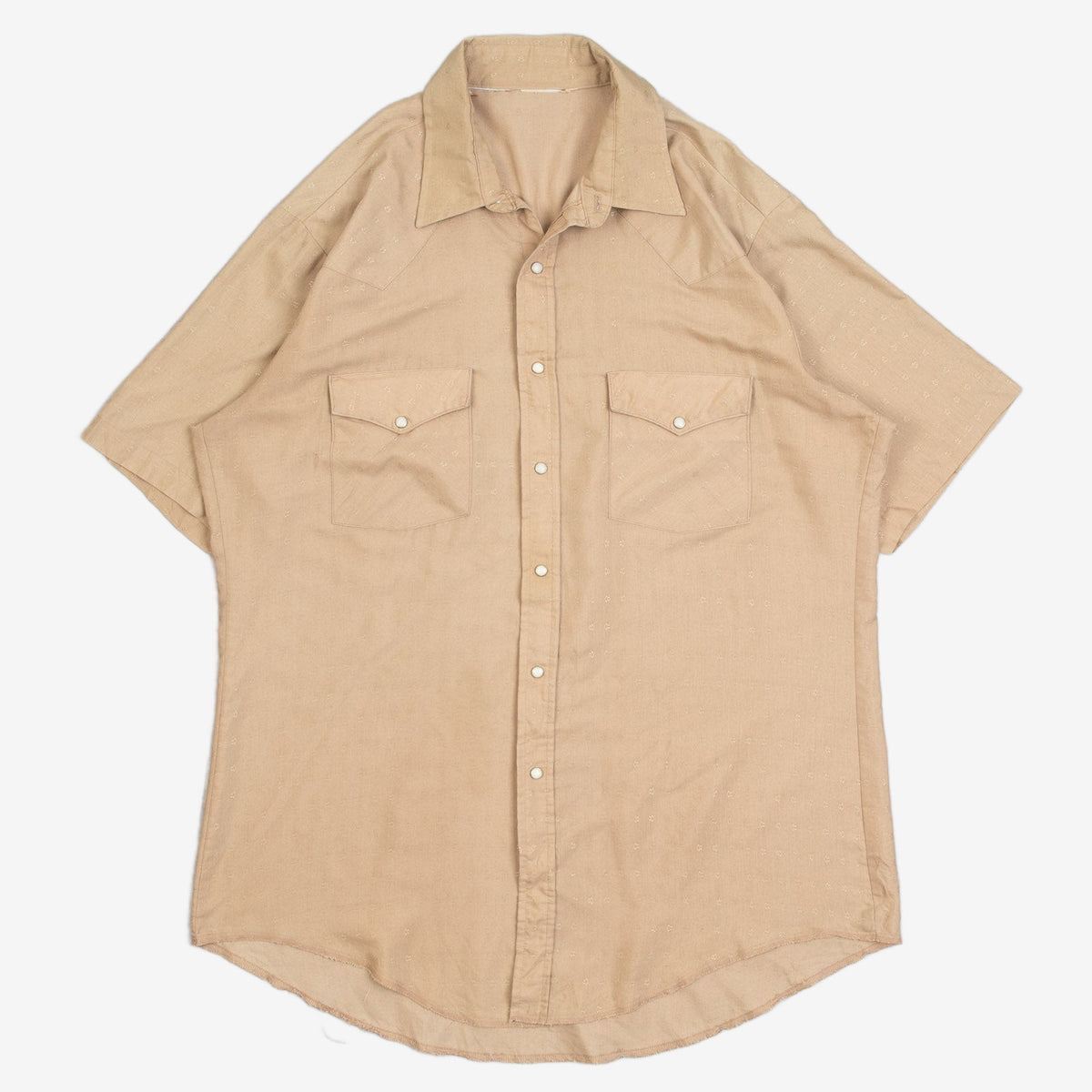 MEN'S VINTAGE 1990S PATTERNED WESTERN SHORT SLEEVE SHIRT - LARGE