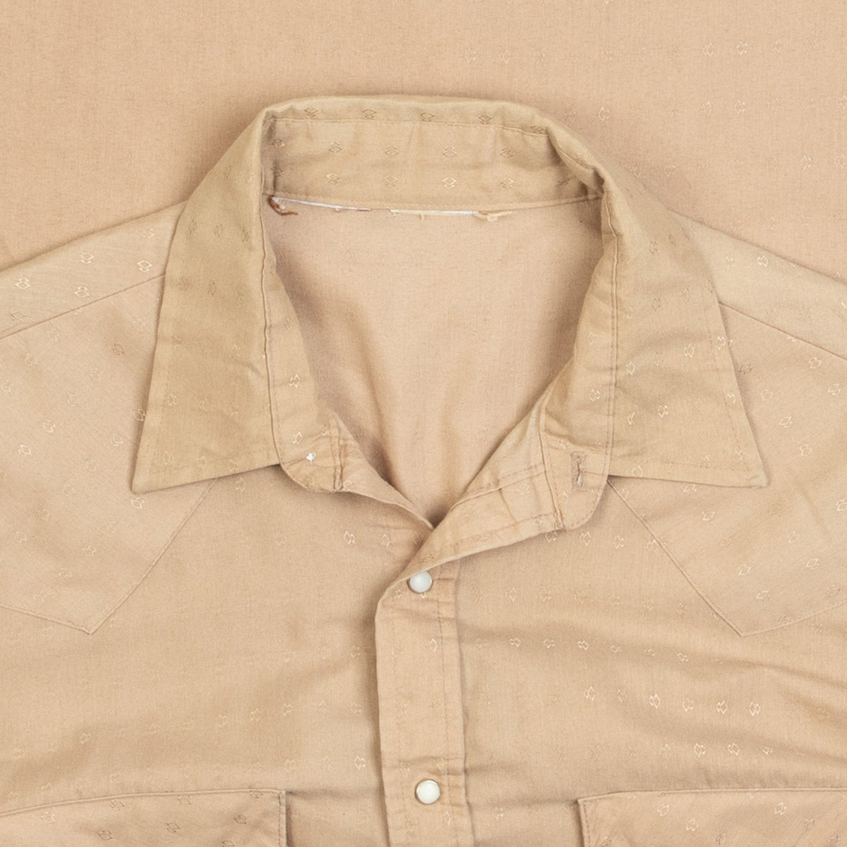MEN'S VINTAGE 1990S PATTERNED WESTERN SHORT SLEEVE SHIRT - LARGE