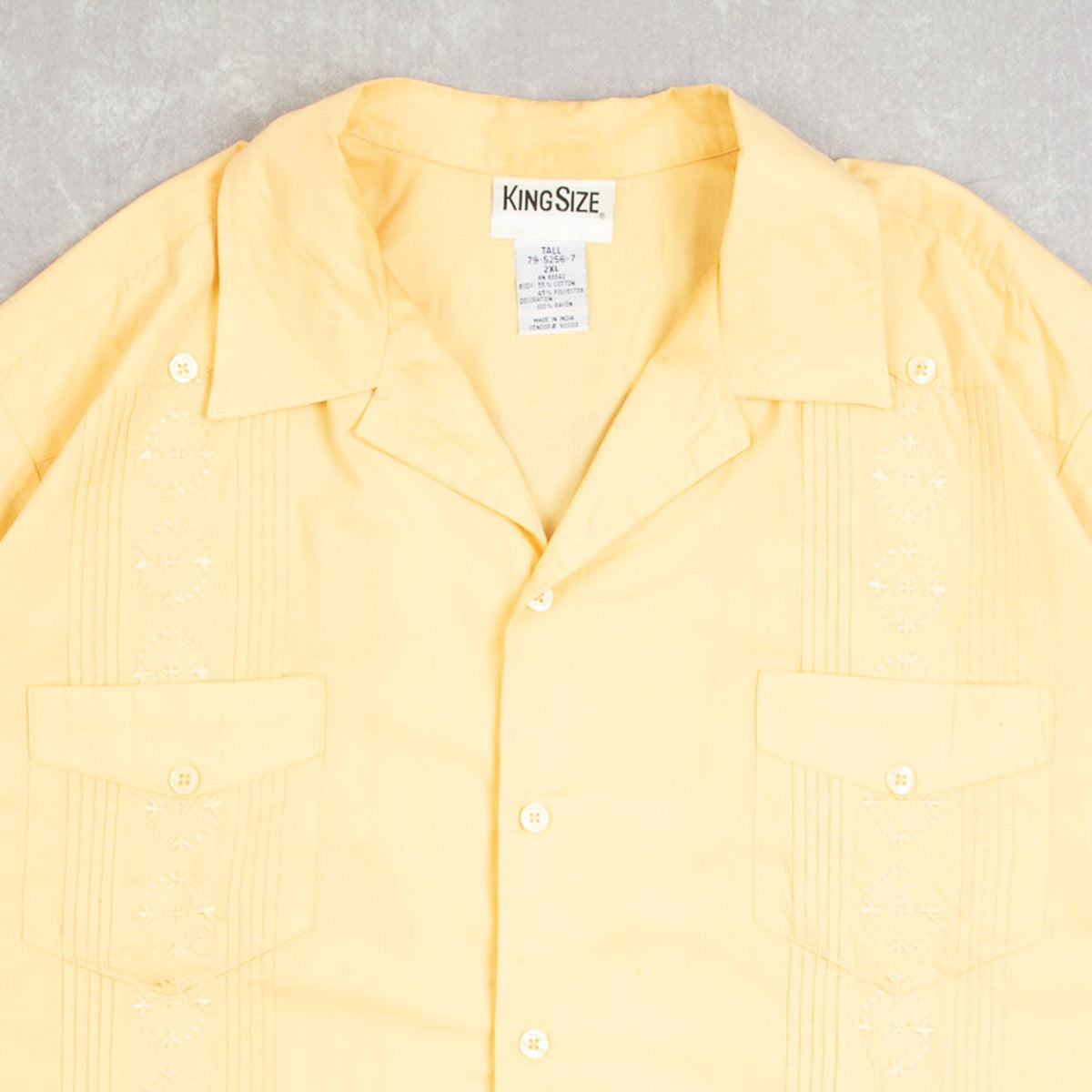 MEN'S VINTAGE 1990S CUBAN GUAYABERA SHORT SLEEVE SHIRT - XX-LARGE