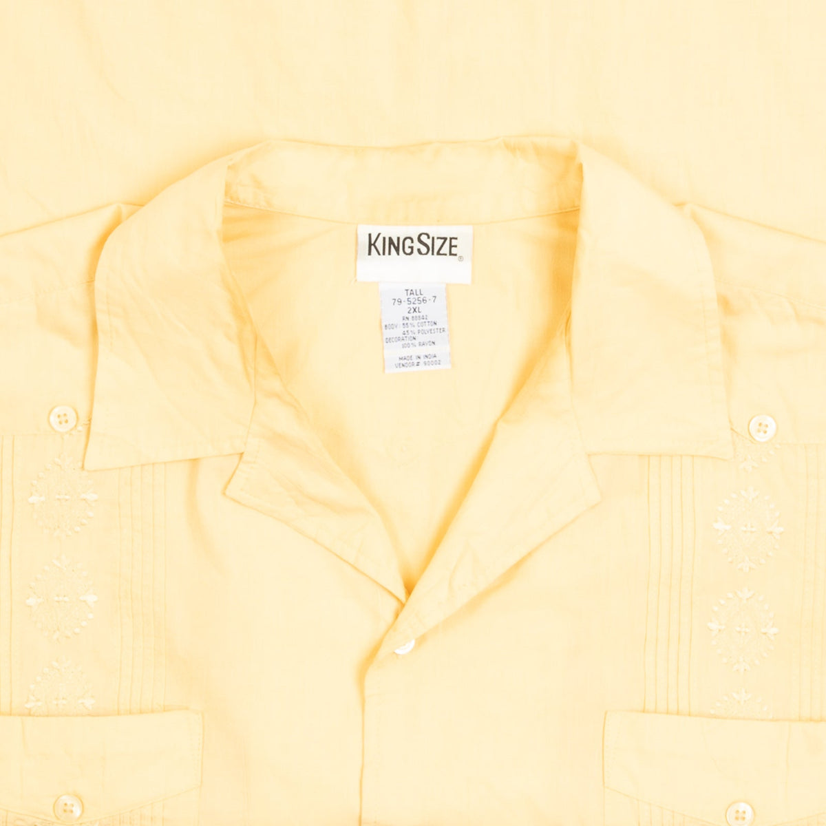MEN'S VINTAGE 1990S CUBAN GUAYABERA SHORT SLEEVE SHIRT - XX-LARGE