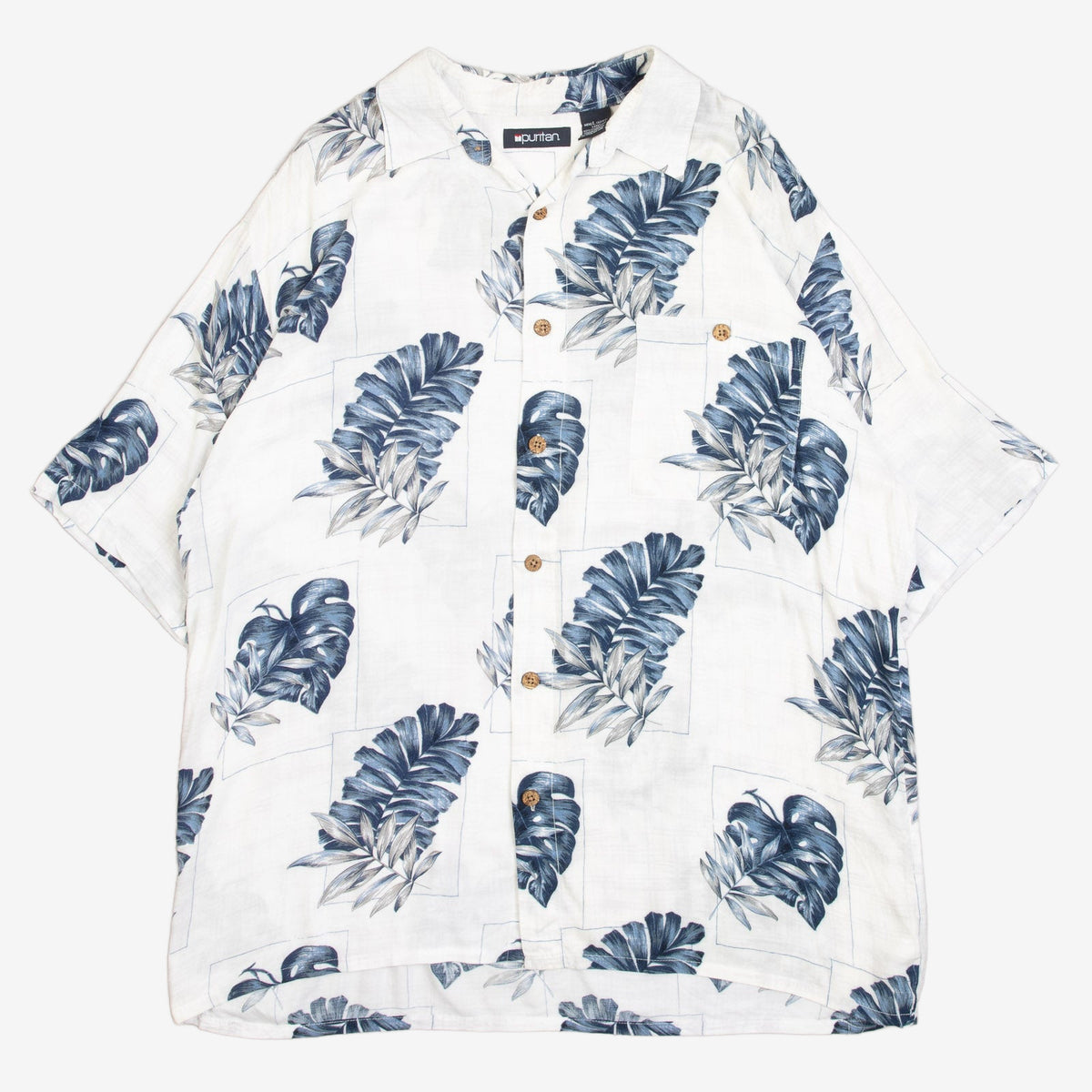 MEN'S VINTAGE 1990S HAWAIIAN SHORT SLEEVE PATTERNED SHIRT - LARGE