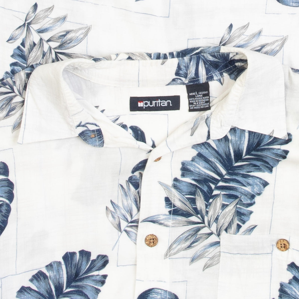 MEN'S VINTAGE 1990S HAWAIIAN SHORT SLEEVE PATTERNED SHIRT - LARGE