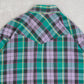 MEN'S VINTAGE 1980S CHECKED WESTERN SHIRT - LARGE