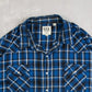 MEN'S VINTAGE 1990S CHECKED WESTERN SHORT SLEEVE SHIRT - XXX-LARGE