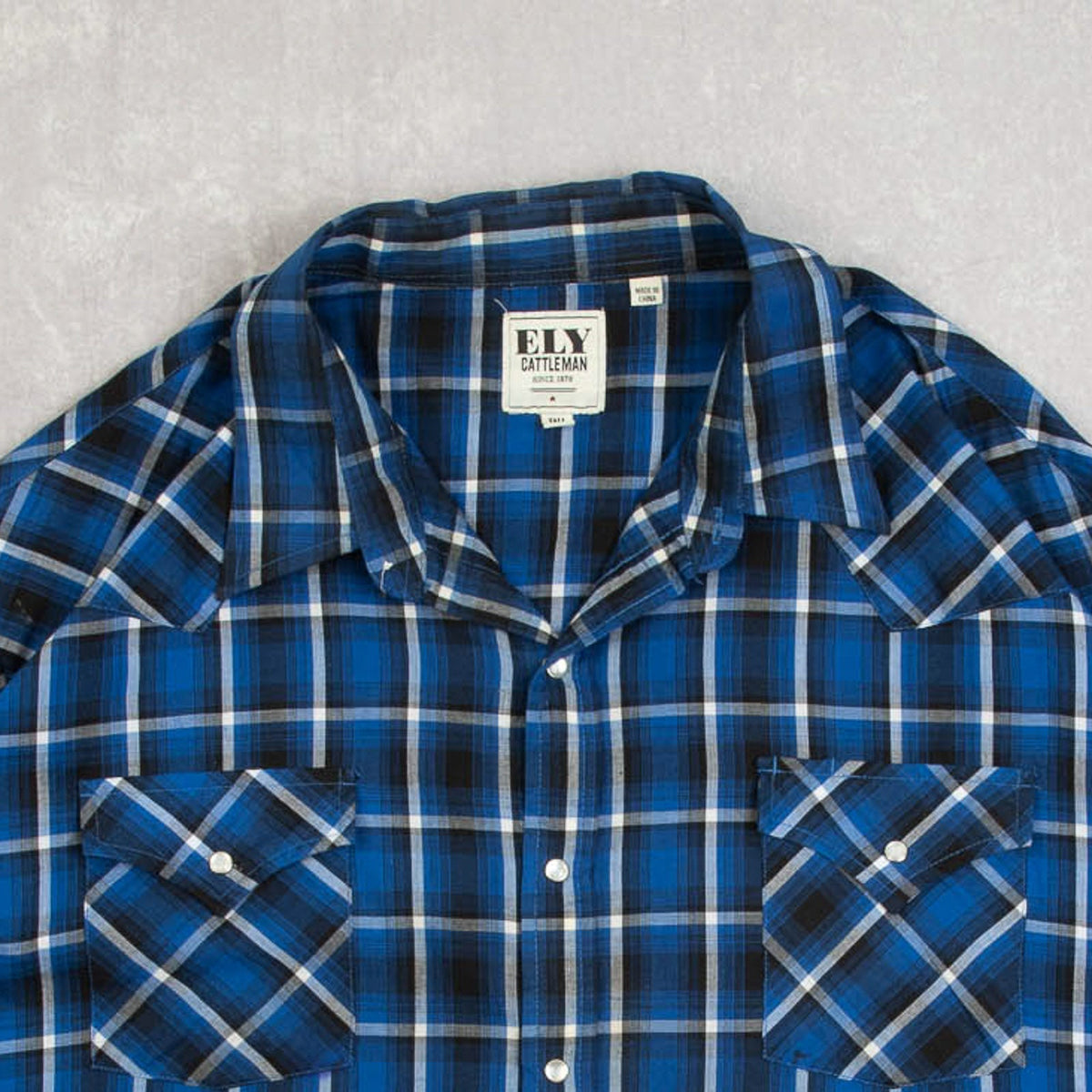MEN'S VINTAGE 1990S CHECKED WESTERN SHORT SLEEVE SHIRT - XXX-LARGE