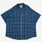 MEN'S VINTAGE 1990S CHECKED WESTERN SHORT SLEEVE SHIRT - XXX-LARGE