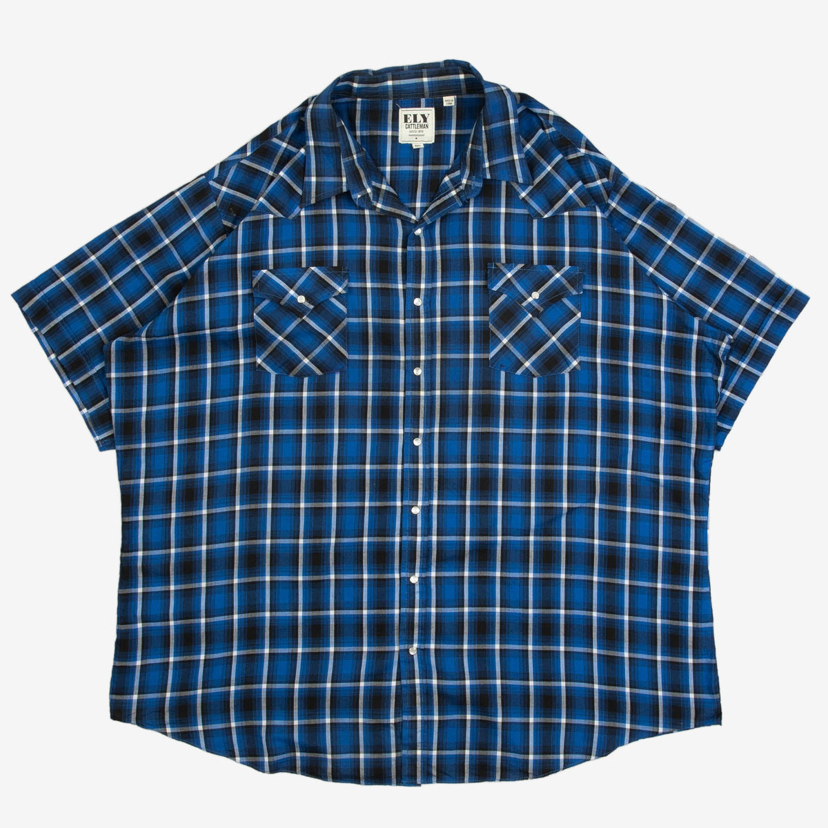 MEN'S VINTAGE 1990S CHECKED WESTERN SHORT SLEEVE SHIRT - XXX-LARGE