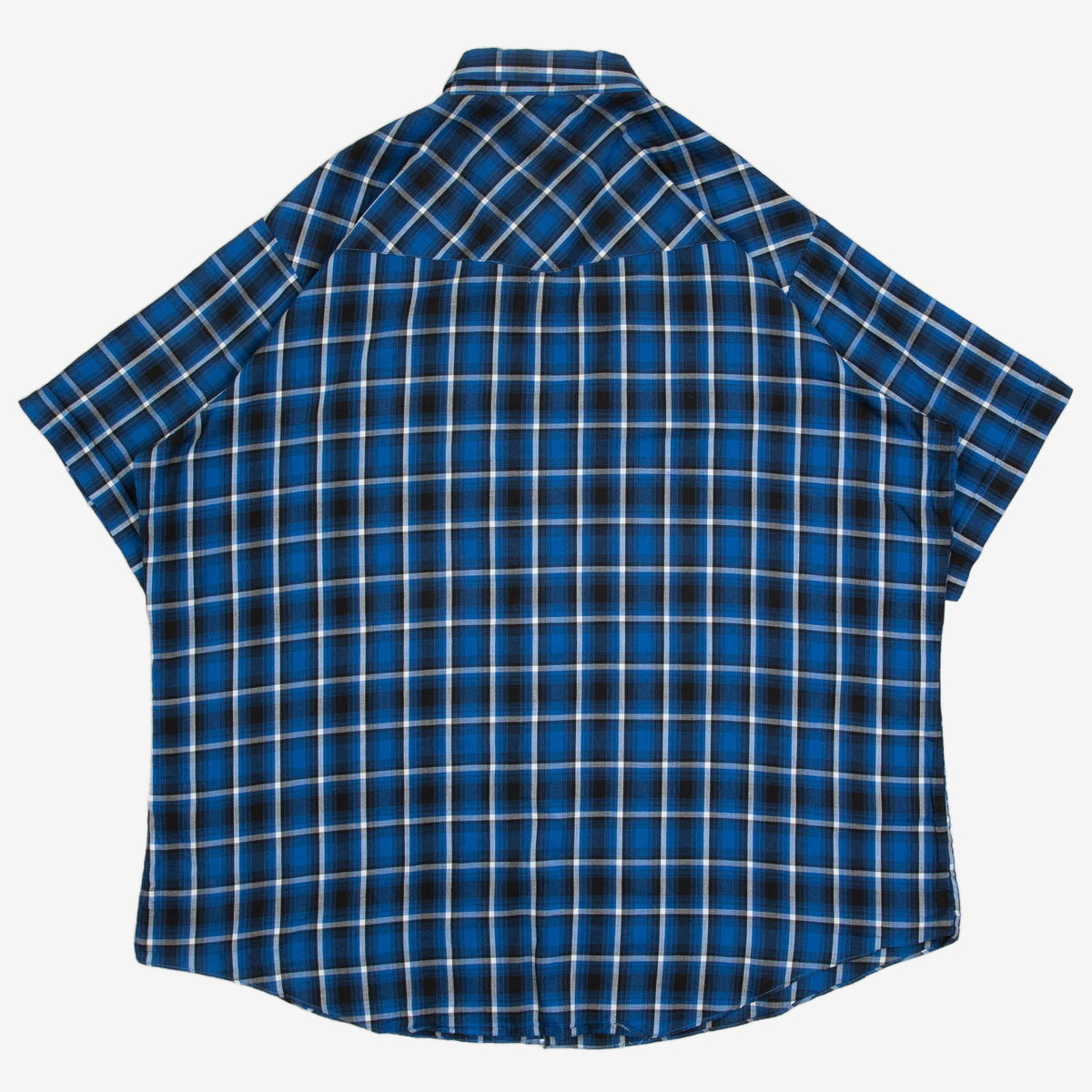 MEN'S VINTAGE 1990S CHECKED WESTERN SHORT SLEEVE SHIRT - XXX-LARGE