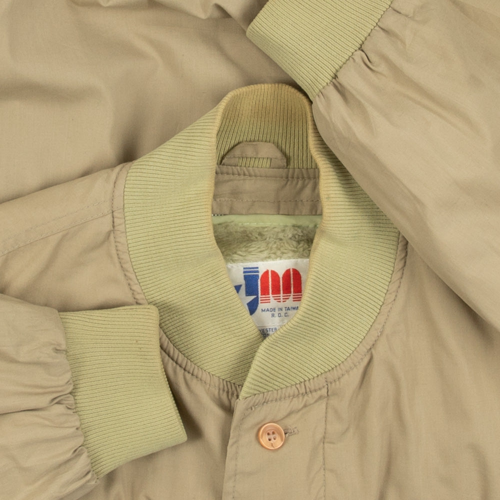 MEN'S VINTAGE 1990S SHERPA LINED FULL ZIP BOMBER JACKET - MEDIUM