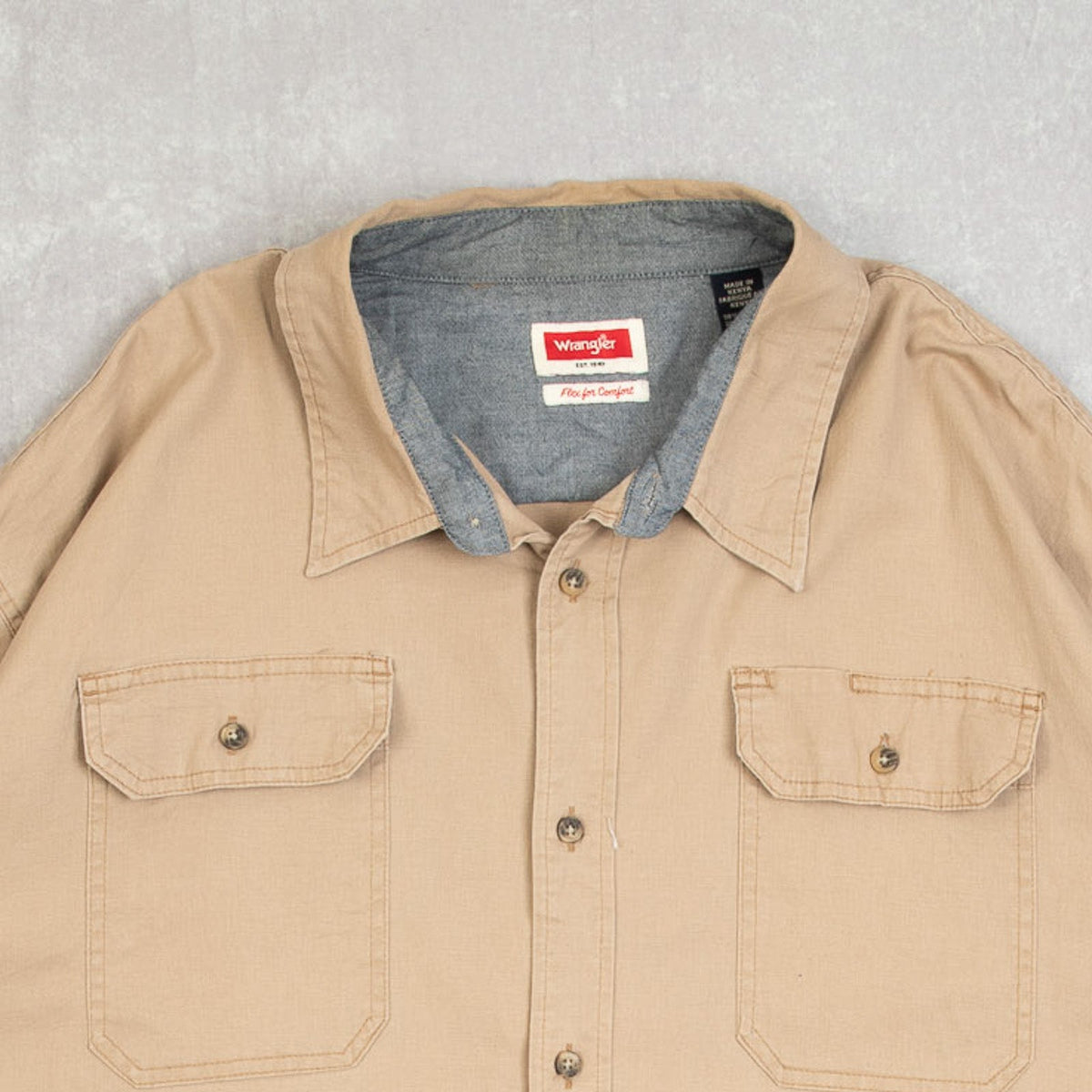 MEN'S VINTAGE 1990S WRANGLER WORKWEAR SHORT SLEEVE SHIRT - XXX-LARGE