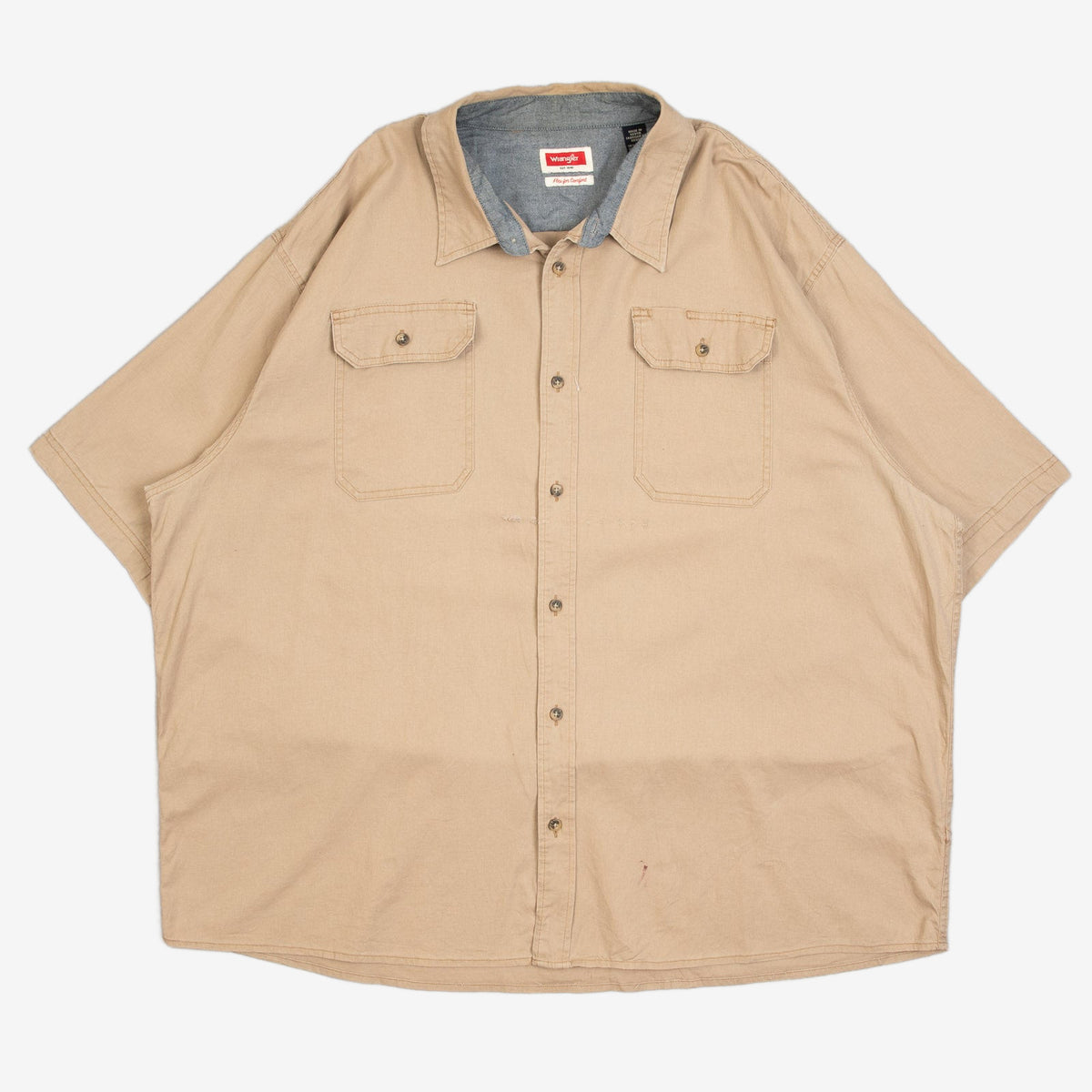 MEN'S VINTAGE 1990S WRANGLER WORKWEAR SHORT SLEEVE SHIRT - XXX-LARGE