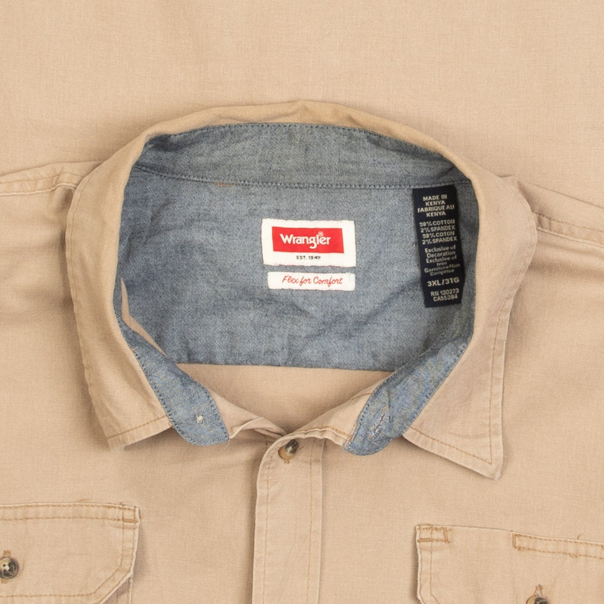 MEN'S VINTAGE 1990S WRANGLER WORKWEAR SHORT SLEEVE SHIRT - XXX-LARGE