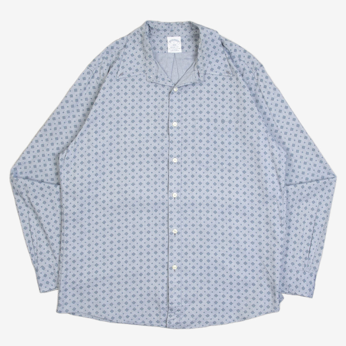 MEN'S VINTAGE 1990S BROOKS BROTHERS REGENT PATTERNED SHIRT - LARGE