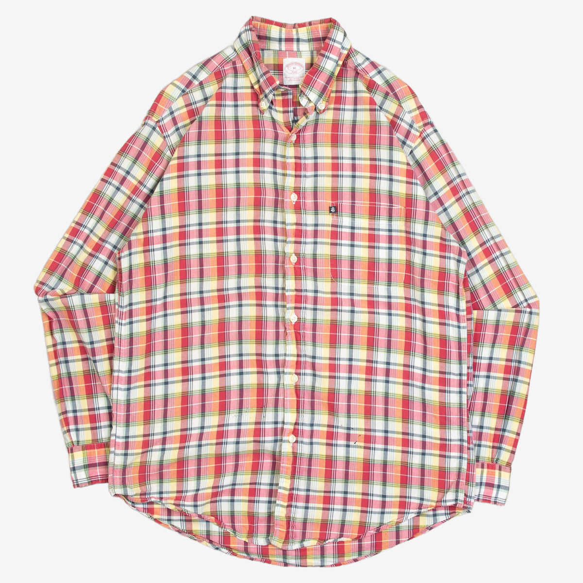 MEN'S VINTAGE 1990S BROOKS BROTHERS CHECKED SHIRT - MEDIUM