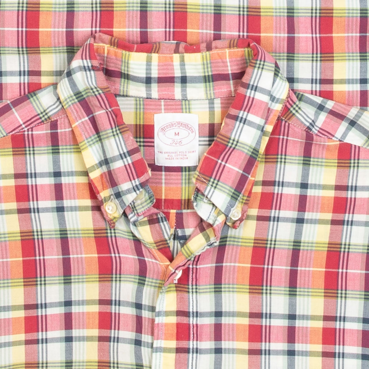 MEN'S VINTAGE 1990S BROOKS BROTHERS CHECKED SHIRT - MEDIUM