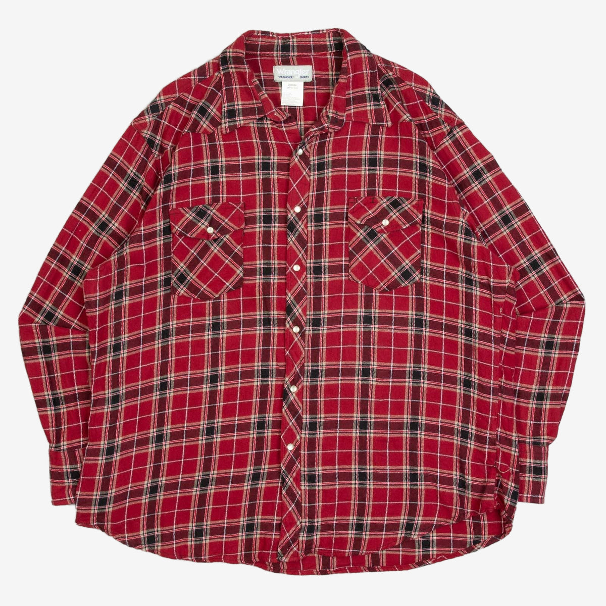 MEN'S VINTAGE 1990S WRANGLER CHECKED FLANNEL SHIRT - XX-LARGE