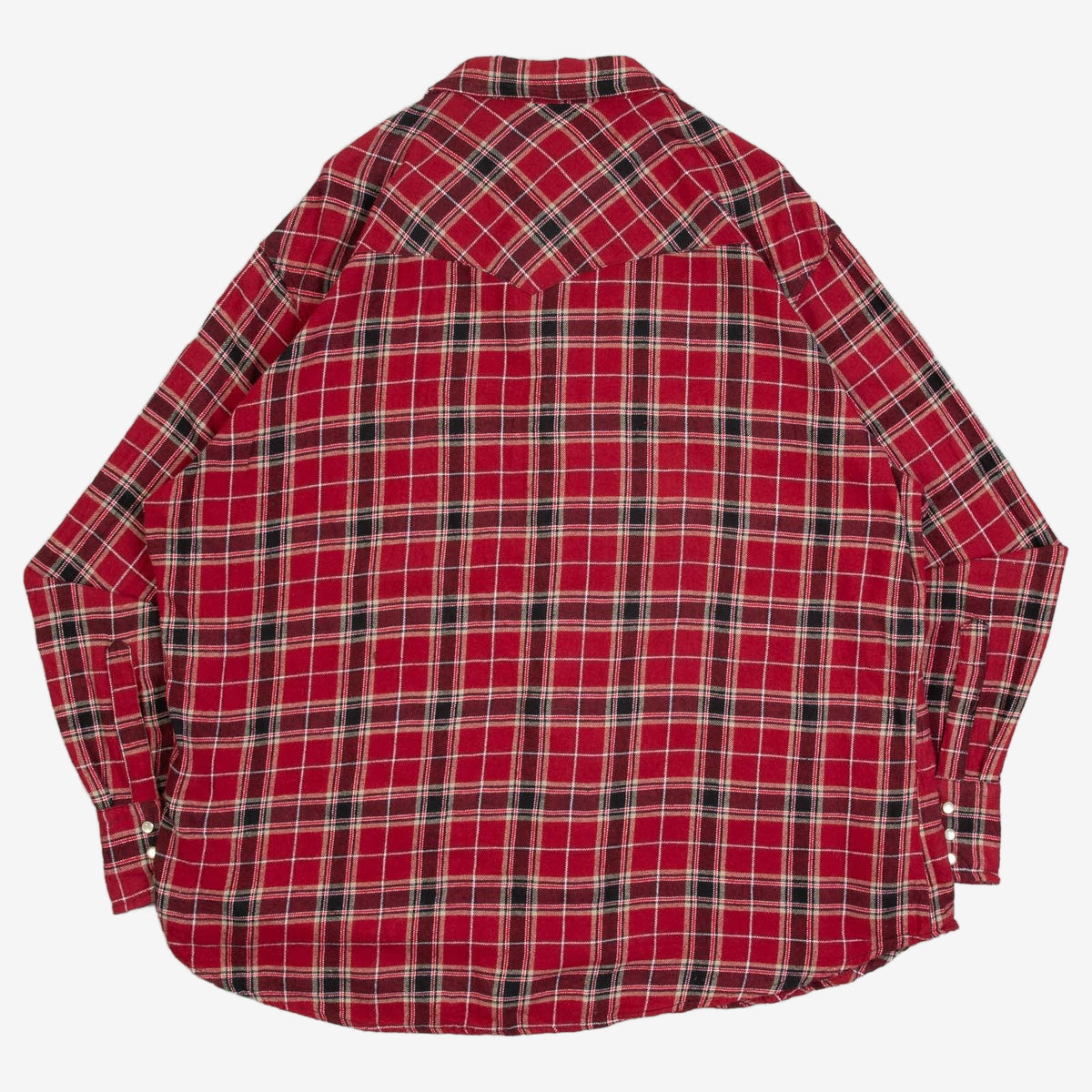 MEN'S VINTAGE 1990S WRANGLER CHECKED FLANNEL SHIRT - XX-LARGE